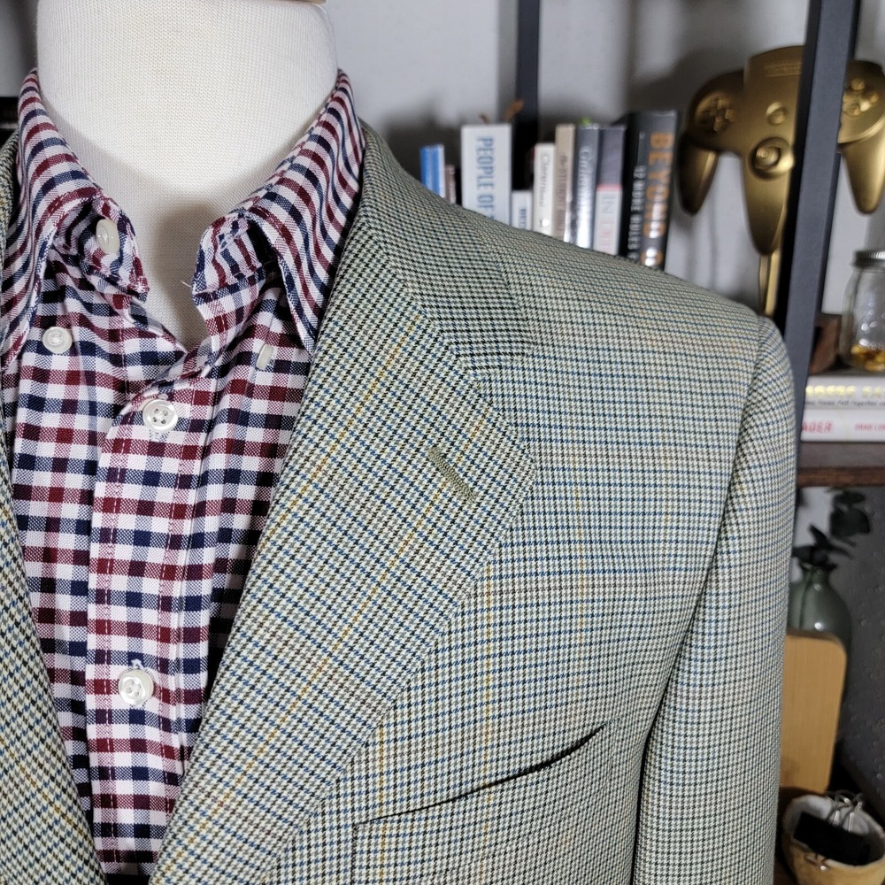 Canali Modello AL 1330/00 Mens Sport Coat 3 Button Multi Color Houndstooth 42R - Picture 3 of 16